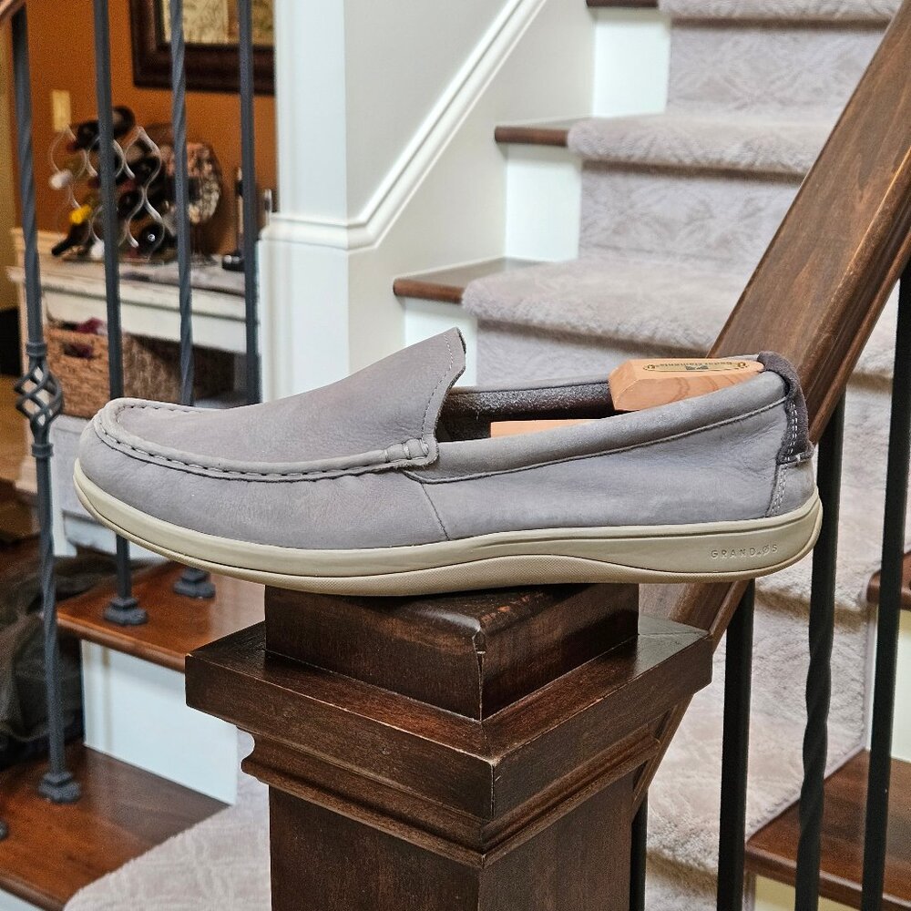 Cole Haan Men's Grand OS Boothbay Leather/Nubuck Loafers, Gray, Sz 13 - Picture 9 of 16